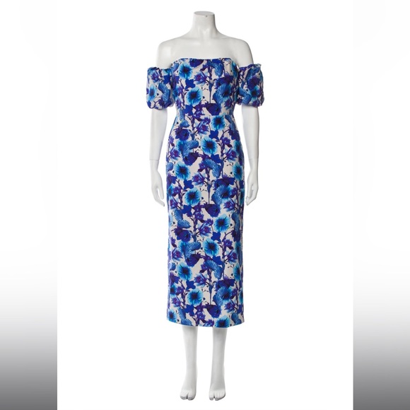 Borgo De Nor Blue Off-Shoulder Sheath Dress- Small / UK 10...
